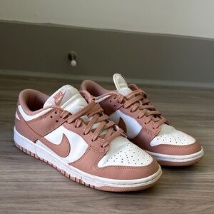 Nike Blush and White Low-Top Sneakers